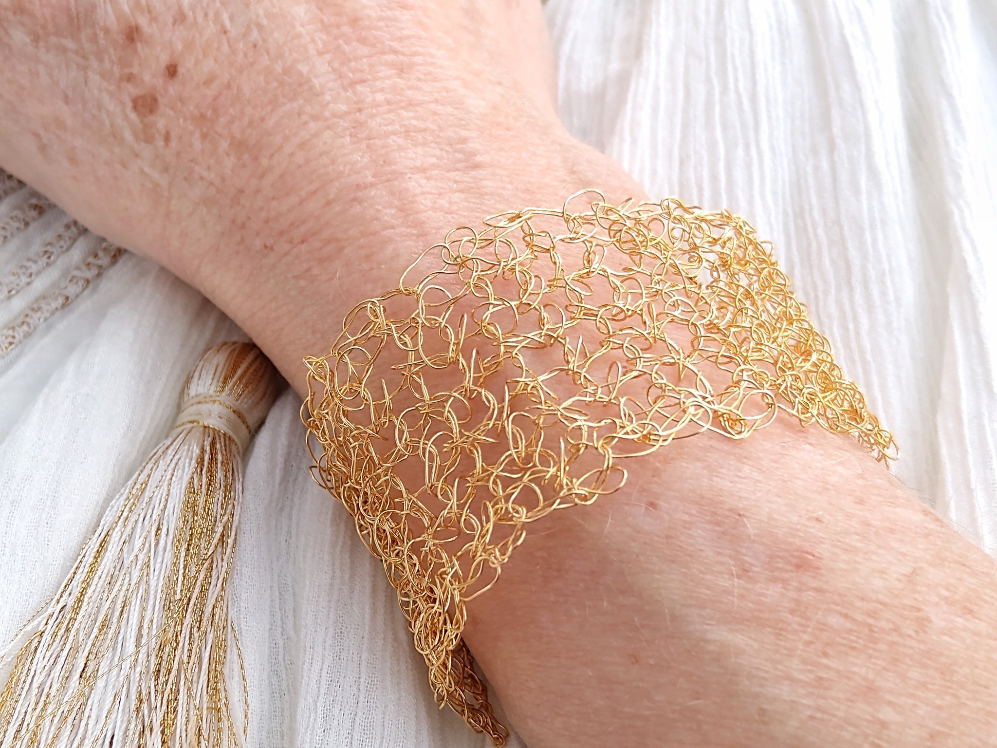 Adjustable crochet bracelet best sale