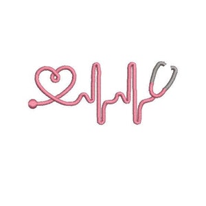 Nursing Embroidery Design - Heart with Stethoscope