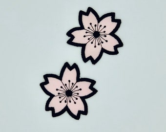 Floral Patch Sakura Blossom Flower Iron on Patch Cherry Blossom Patch Two