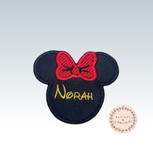 Kinder Minnie Patch mit Name Aufnäher zum Aufbügeln