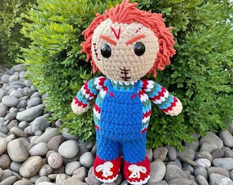 Chucky Crochet Doll - Child’s Play - Handmade Plushie - 18 Inches - Horror - Scary Doll - Cuddly Slasher - Crochet Plushie - Halloween