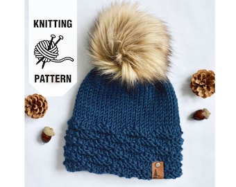 Knitting Pattern - The Mountain Ash Beanie Pattern - Double Brim Beanie - Hat Pattern - Teen - Women - Handmade - Knit Hat Pattern