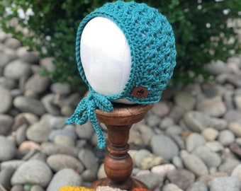 Crochet Baby Bonnet - Free Shipping - All Sizes - Infant Bonnet - Newborn Photos - Handmade - Fall Weather - Choose Color - Baby Hat