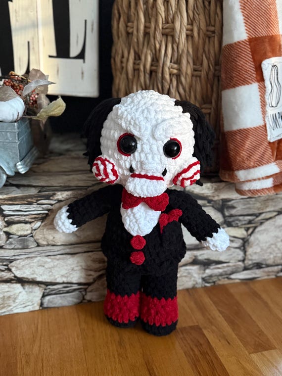 Crochet Billy Doll - Saw - Handmade Plushie - 18 Inches - Horror