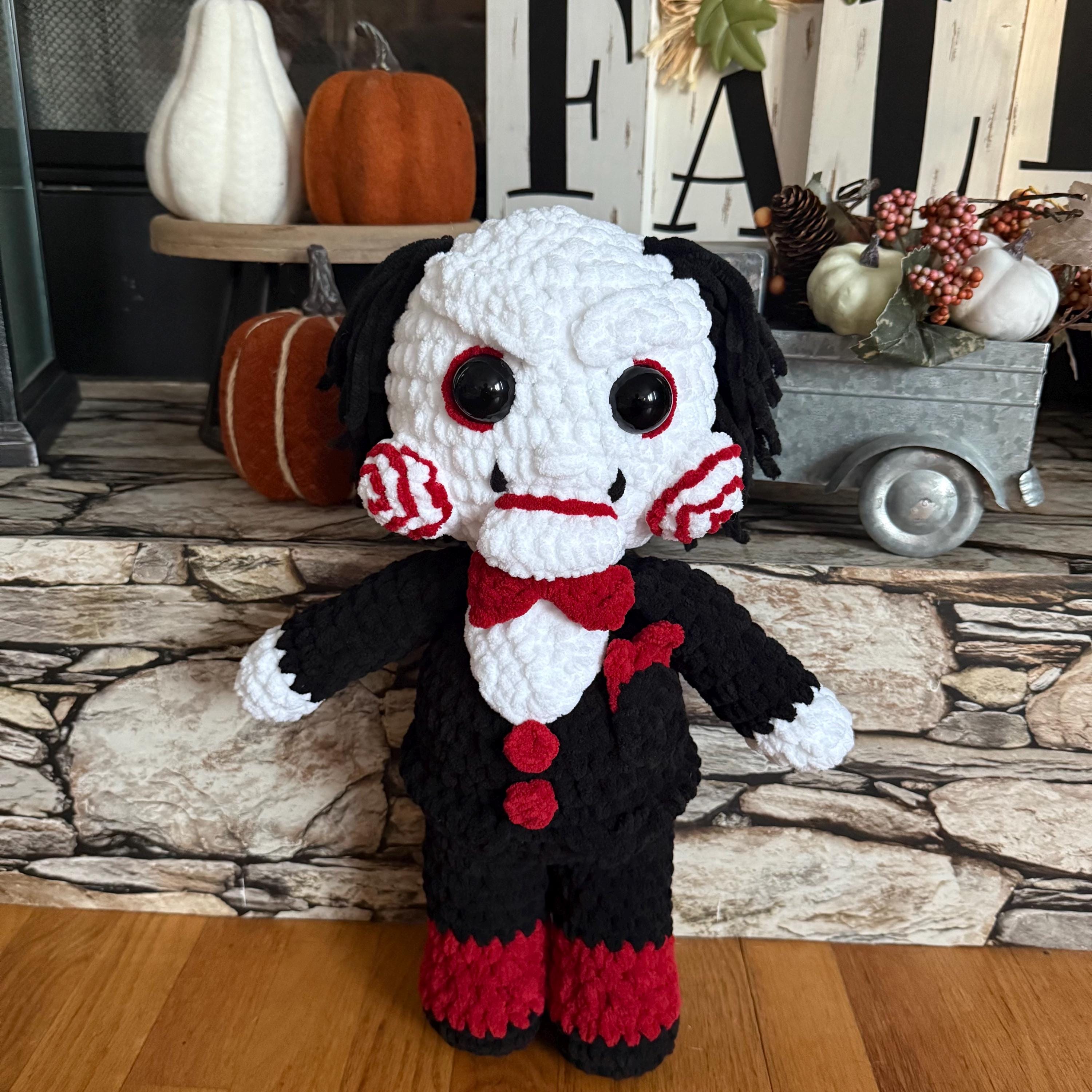 Crochet Billy Doll - Saw - Handmade Plushie - 18 Inches - Horror