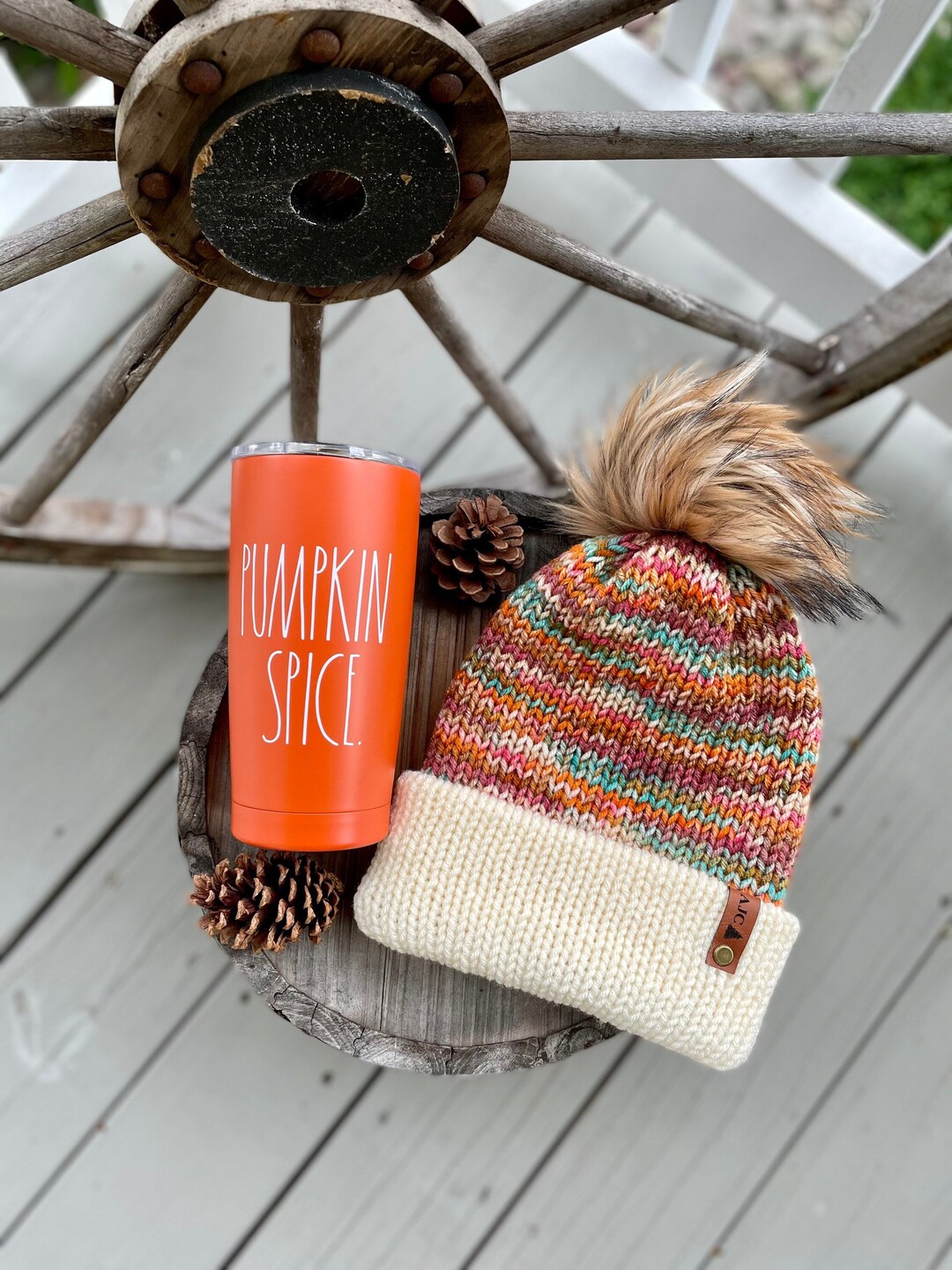 Versatile, Authentic Hand Knitted Beanies Accented With Faux Fur PomPom. Versatile, Authentic Hand Knitted Beanies Accented With Faux  main image 4