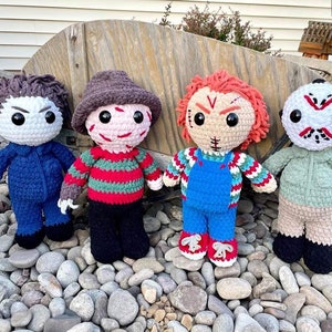 Crochet Horror Buddies - Halloween - Handmade - Crochet Plushie - Michael Myers - Freddy - Friday the 13th - Nightmare on Elm St - Chucky