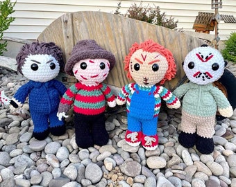 Crochet Horror Buddies - Halloween - Handmade - Crochet Plushie - Michael Myers - Freddy - Friday the 13th - Nightmare on Elm St - Chucky