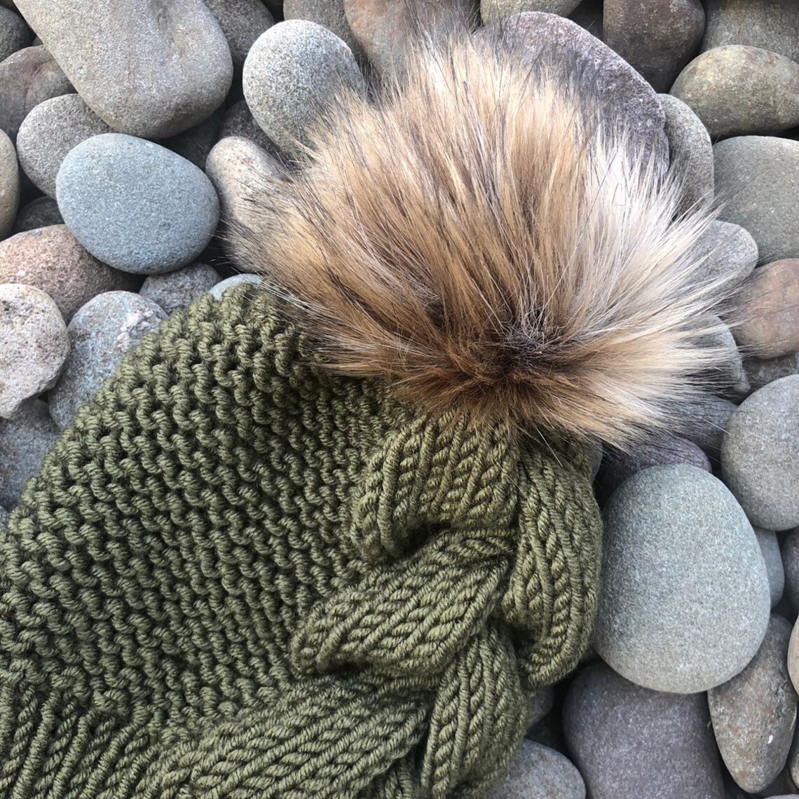 The House Of Dog: Schnauzer Owner Gift. Faux Fur Pom Pom Chunky Knit Super Soft Unisex Embroidered Beanie Black - View #8