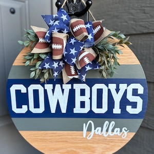Hand painted Dallas Cowboys door hanger, Front porch decor, Cowboys sign, sports decor, Cowboys decor, football decor