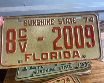 Vintage 1974 Florida license plate
