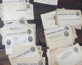 Lot of antique US POSTAL CARDS: 64 Total cards ( Circa late 1800s-early 1900s)