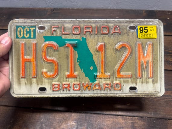 Vintage Florida Broward County License Plate With Great Patina! I