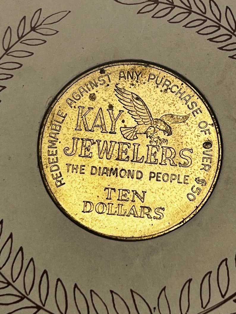 Vintage Kay Jewelers Coin for 10 Dollar Discount on 50 Dollar Etsy