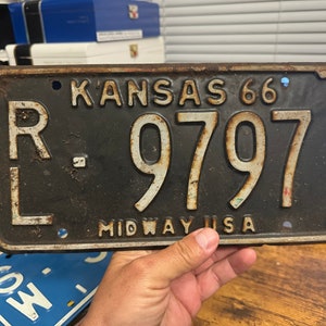 1966 Kansas License Plate Vintage - Etsy
