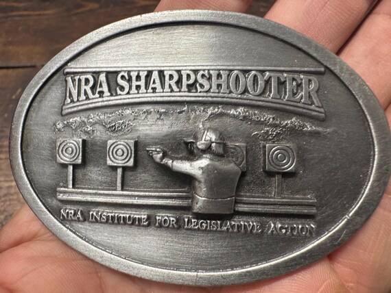 NRA Sharpshooter Belt Buckle . Belt buckle . NRA belt buckle