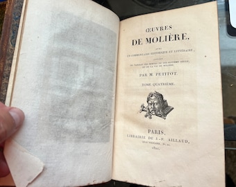 1821 Oeuvres De Moliere (Over 200 Years Old) Leatherbound 1800s Book