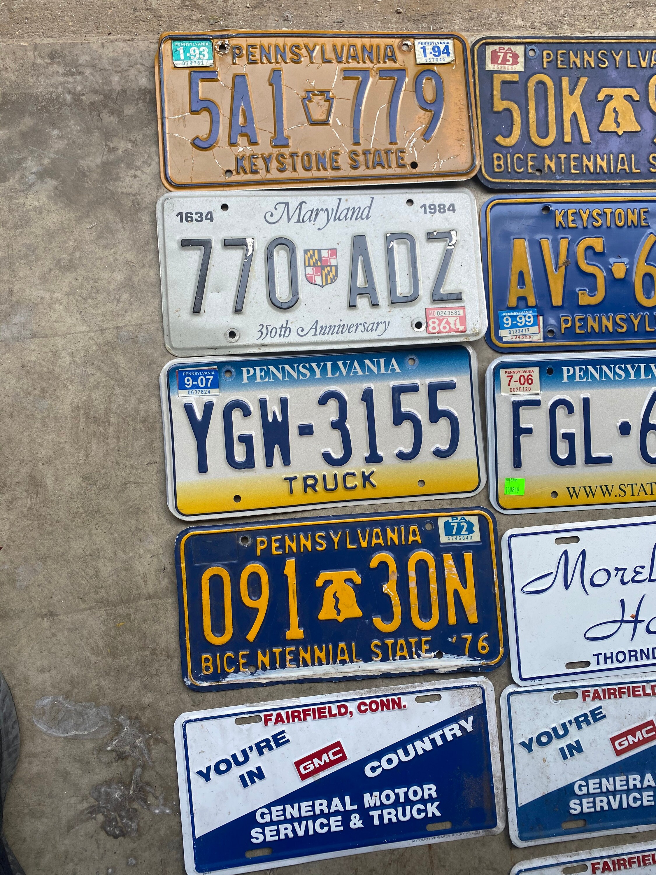 Big License Plate and Dealer Plate Lot . Vintage License Etsy