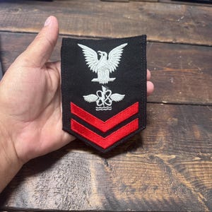 Vintage U.S. Navy Hospital Corpsman HM3 Petty Officer 3rd Class Rate Patch Military Insignia. Vintage military patch . Navy patch