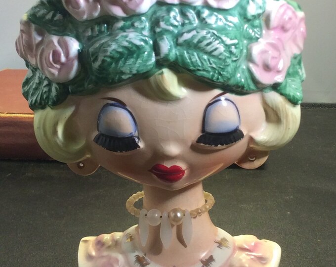Vintage Head Vase Antique Head Vase Lipper and Mann Japan Head Vase Beautiful Head Vase Great