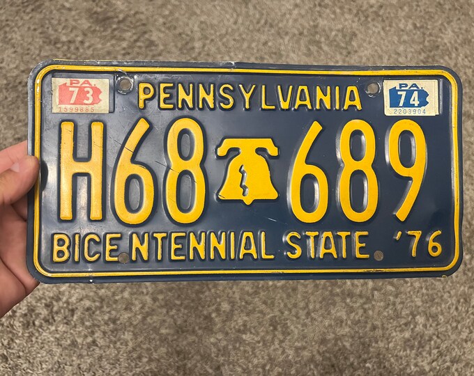 1976 Pennsylvania Bicentennial License Plate . Vintage Pa License Plate Etsy