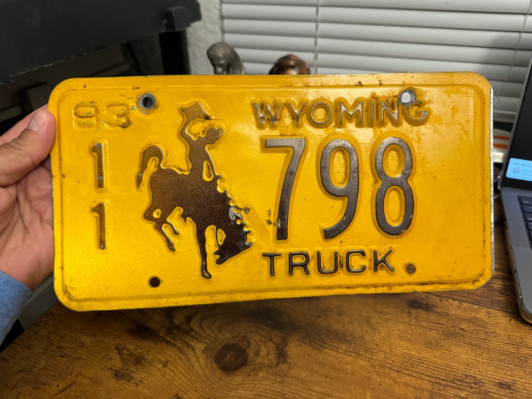 Vintage Wyoming Bucking Horse License Plate . Vintage License Etsy