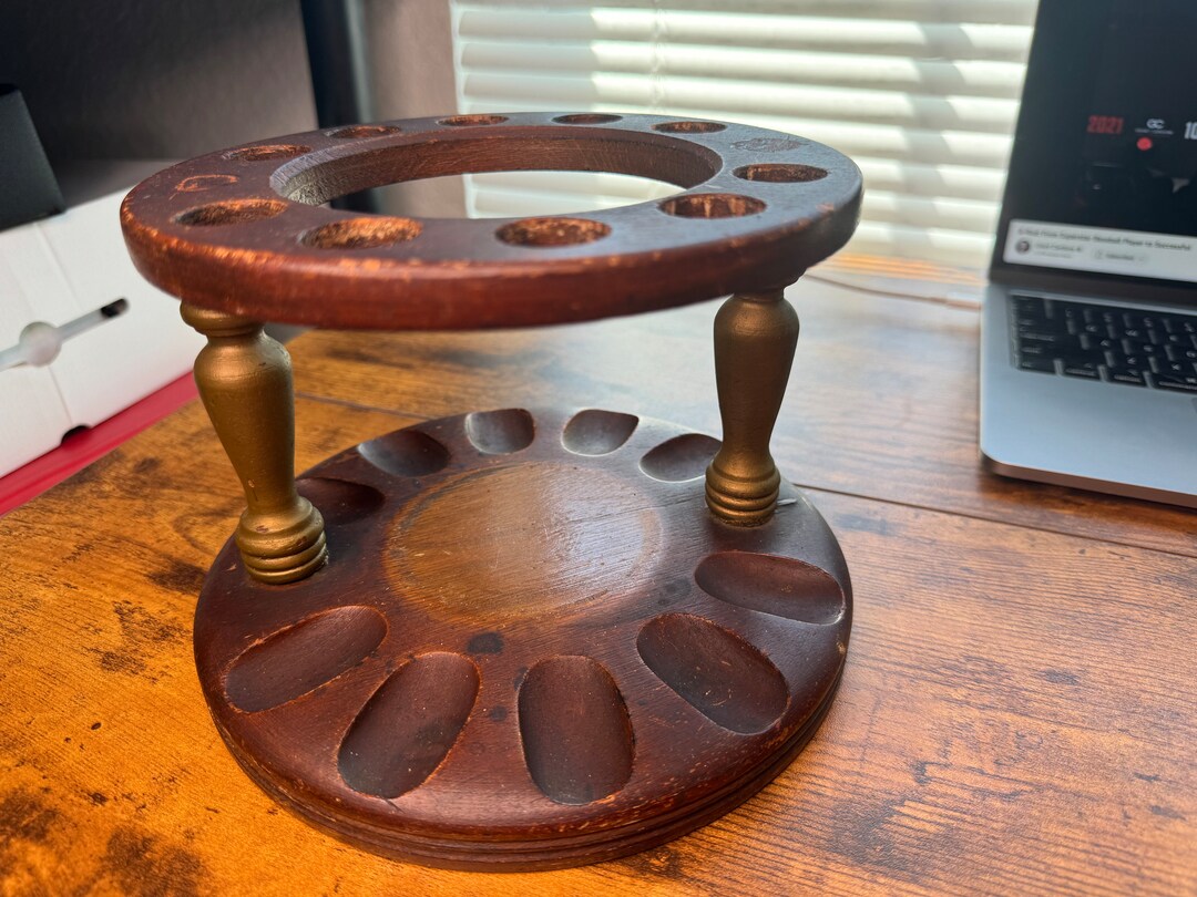 Vintage Smoking Pipe Stand Wooden . Pipe Stand . Vintage Pipe Etsy