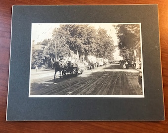 Antique horses and carriage parade photogrpah . Vintage parade photo . Parade photo