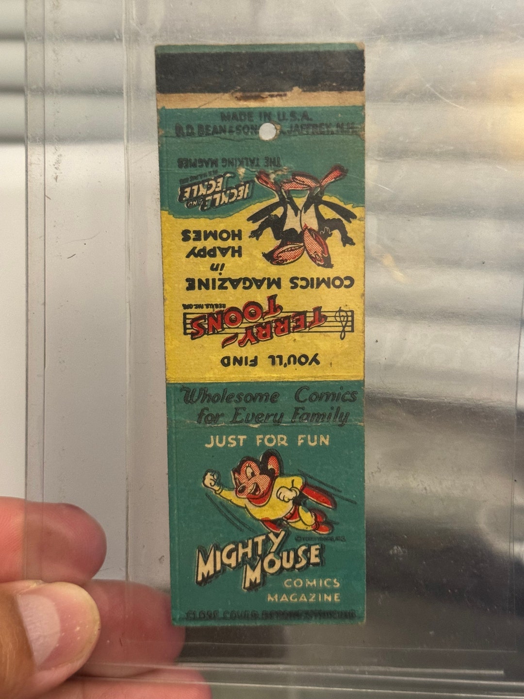 Vintage Mighty Mouse and Heckle and Jeckle Matchbook Cover Etsy