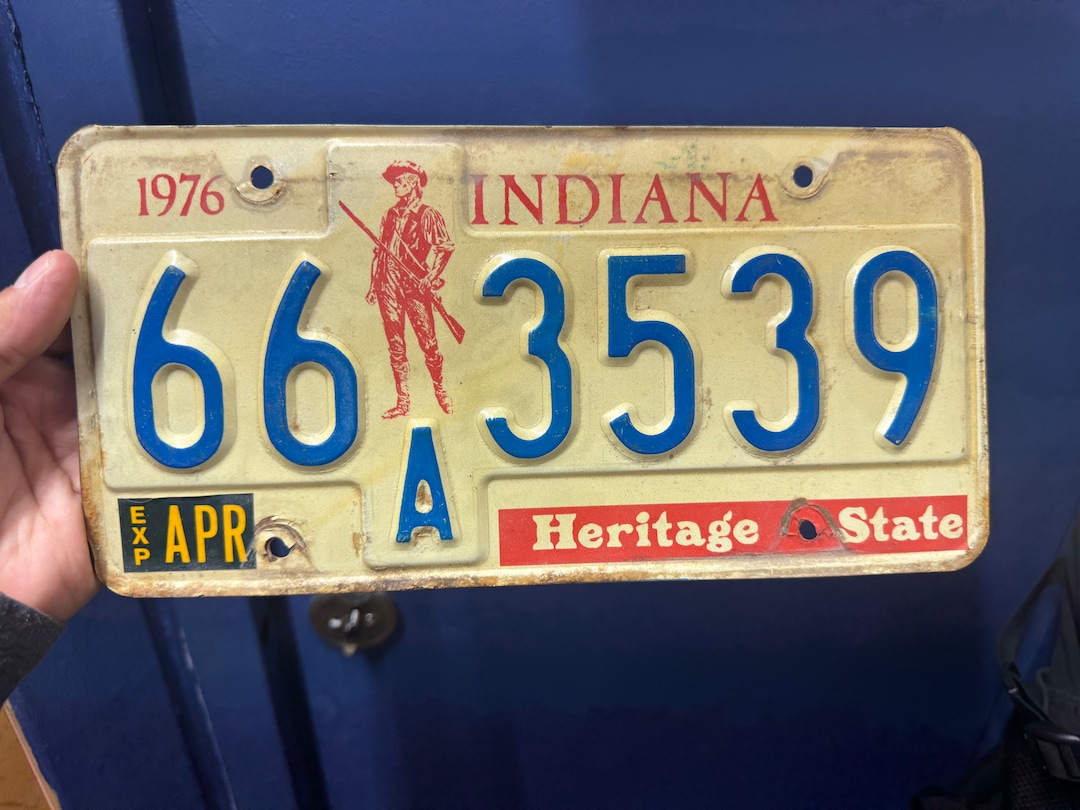 1976 Indians License Plate heritage State. Vintage Indiana Etsy