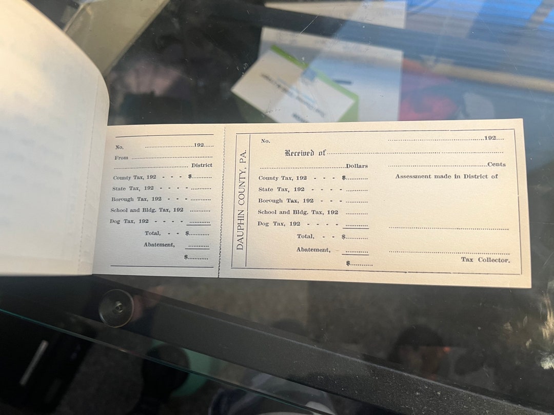 Antique Dauphin County Pa Tax Collector Booklet From the Etsy