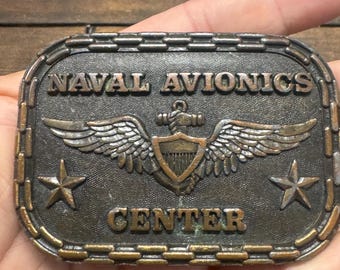 Vintage naval avionics center belt buckle from 1981 really nice!! vintage belt buckle
