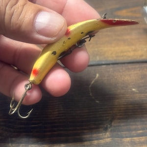 Vintage Helin x5 flatfish fishing lure . Vintage fishing lure.
