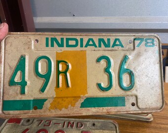 Vintage 1978 Indiana license plate