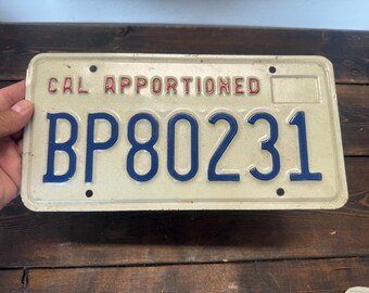 1952 California Horseless Carriage License Plate - Red & White