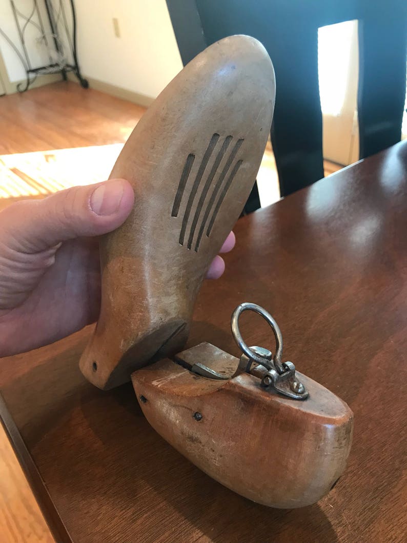 Antique Cobbler shoe form . Vintage shoe form . Solid wood