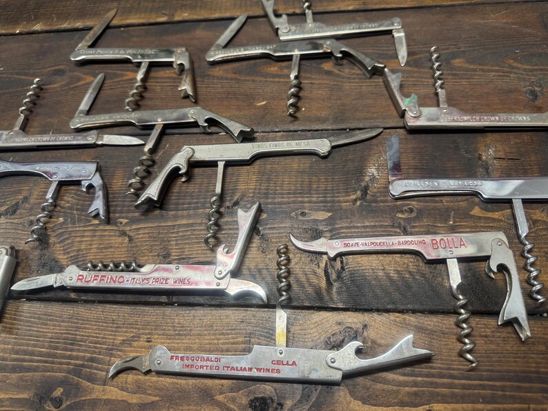 Vintage Corkscrew Lot of 13 Corkscrews With Knives and Bottle Openers ...