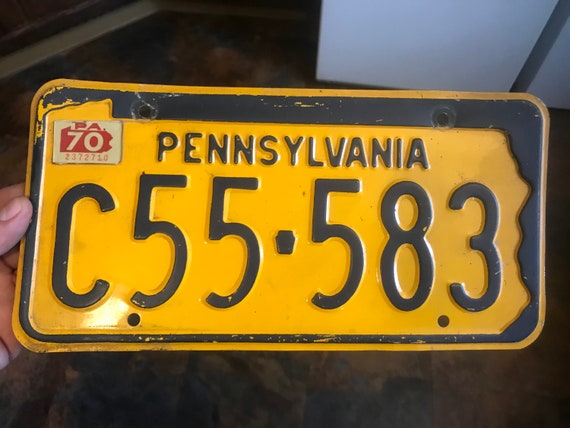 1970 Pa License Plate Vintage Pa License Plate Vintage Car Tag Vintage Pennsylvania License Plate