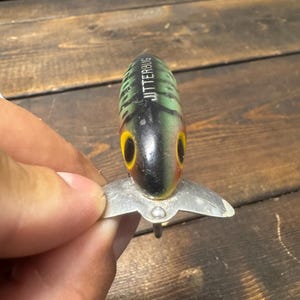 Leurre Vintage Fred Arbogast Jitterbug - Topwater, Motif Grenouille Léopard, USA