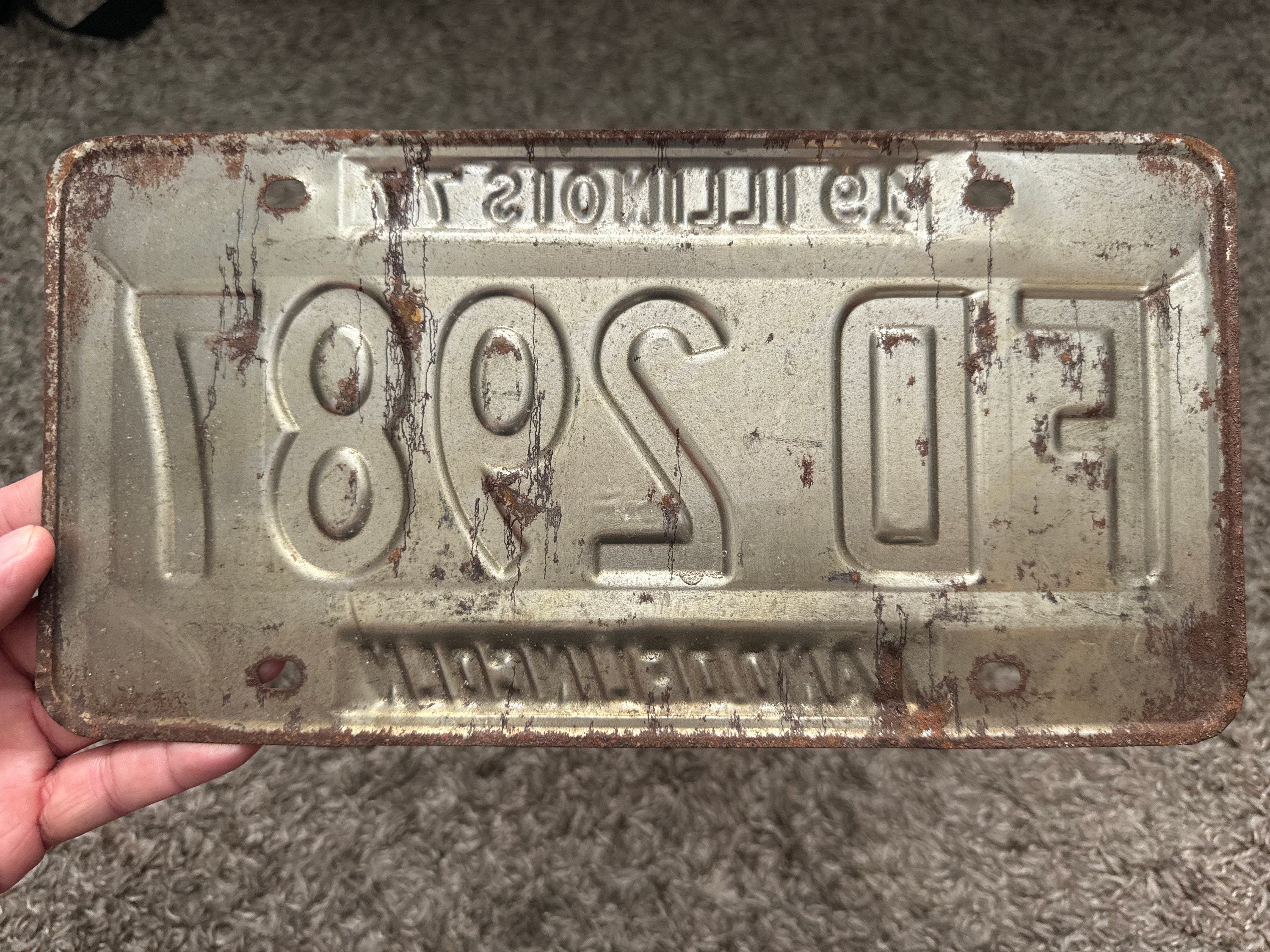 ‘1938・’1939 ILLINOISライセンスプレート／VINTAGE Illinois Vintage License Plate . Illinois License Plate. Vintage