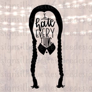 Wednesday Addams Halloween cut file SVG PNG for Cricut