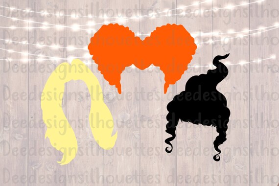 Download Hocus Pocus hair silhouettes SVG PNG cut file for Cricut ...