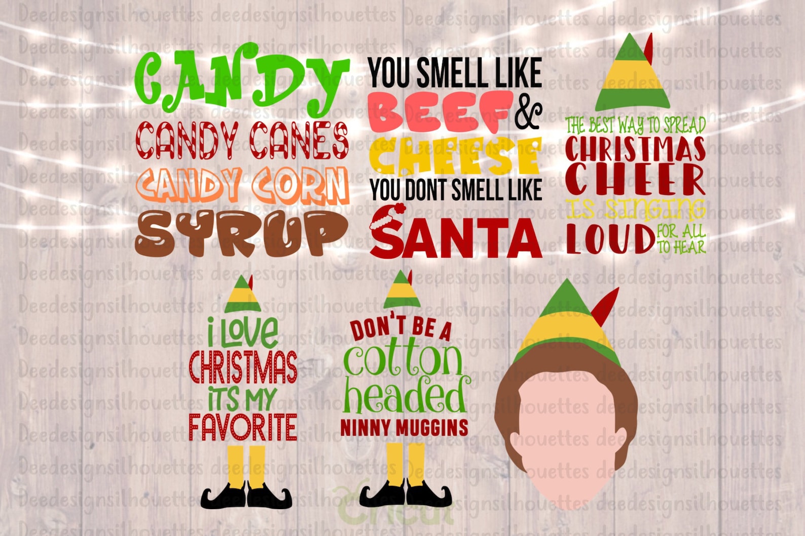 Cricut Only Elf Pack of 6 Buddy the Elf Movie Quotes | Etsy
