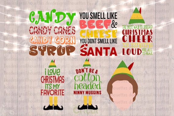 Download Cricut Only Elf Pack Of 6 Buddy The Elf Movie Quotes Etsy