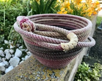 Authentic ranch rope basket, handmade, one of a kind!