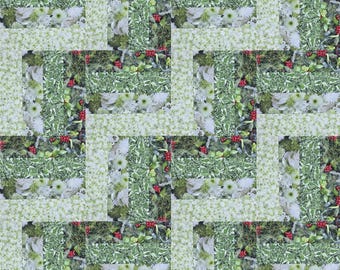 Rail Fence Quit Kit - Handpicked Christmas 32" x 48" - Makes 24 Blocks