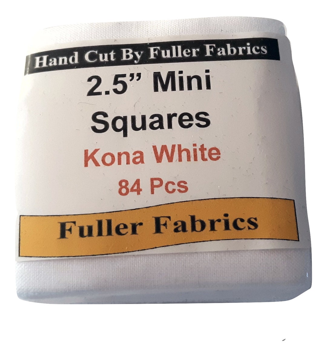 Kona White Mini Charms 2.5 Squares 84 Pcs Handcut by Fuller Fabrics No