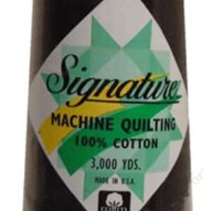 May include: A spool of black Signature Machine Quilting 100% cotton thread with 3,000 yards of thread.