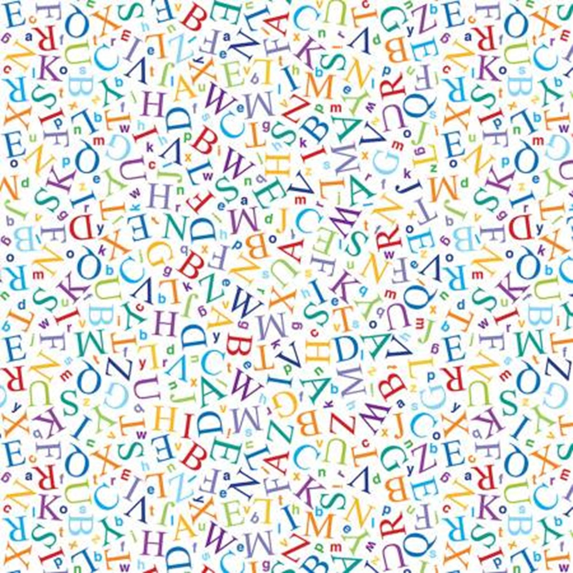 Amazing Letters Amazing Alphabet Digital Letters White Yardage - Etsy