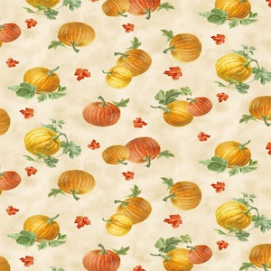 Wilmington Prints Harvest Gold Pumpkin Toss - Fall Quilting Yardage